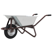 Wheelbarrow | Polier type 24 | mounted | deep pan 90 l with wire insert | with pan support with inflatable tire